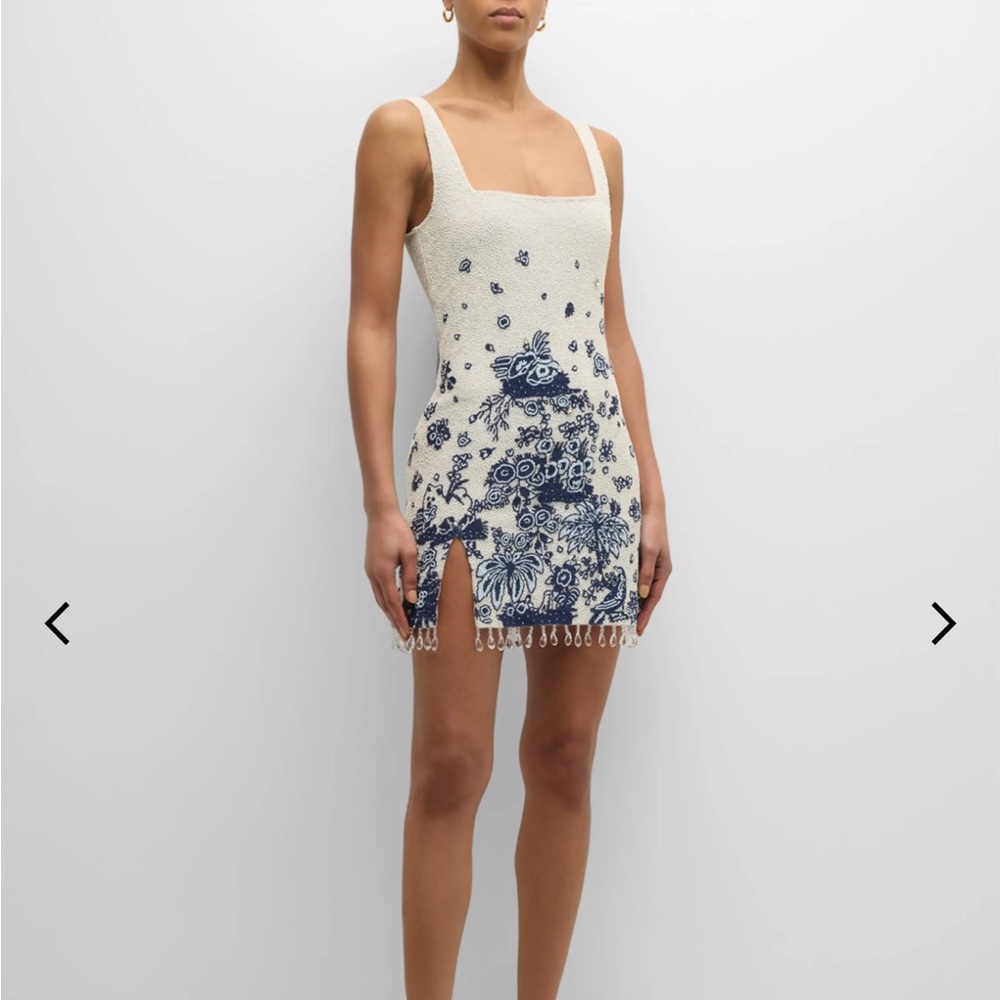 STAUD Le Sable Beaded Palm Dress